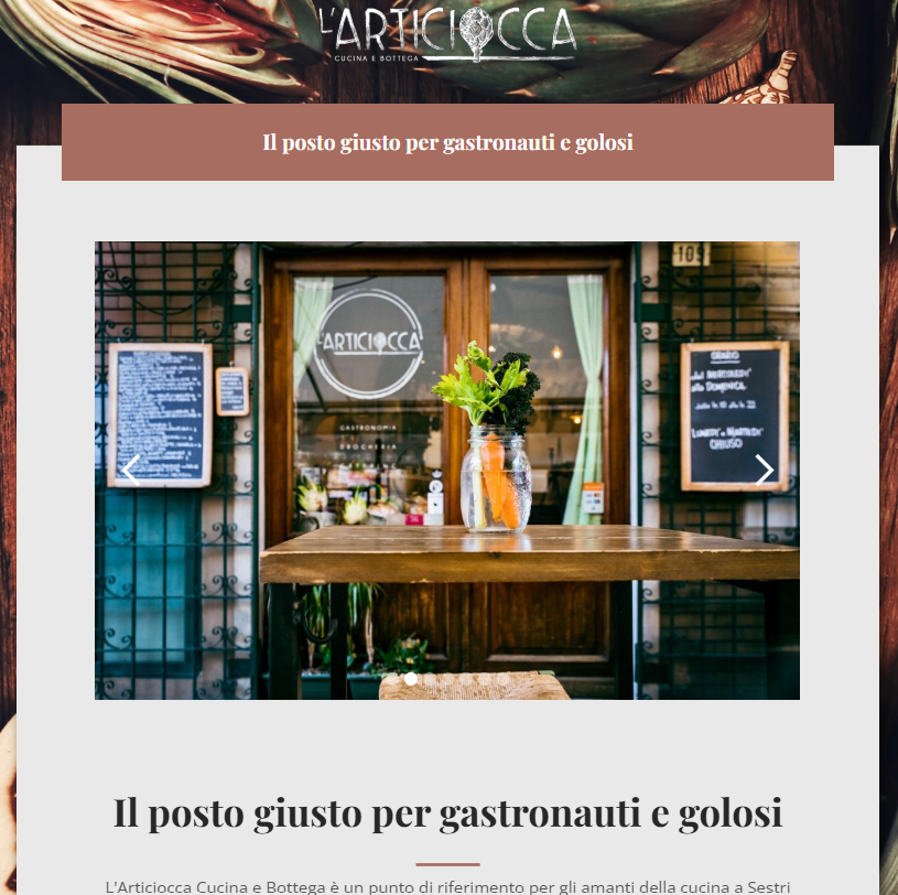 L'articiocca Cucina & bottega sito web Sestri Levante Tigullio